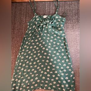 green floral mini dress